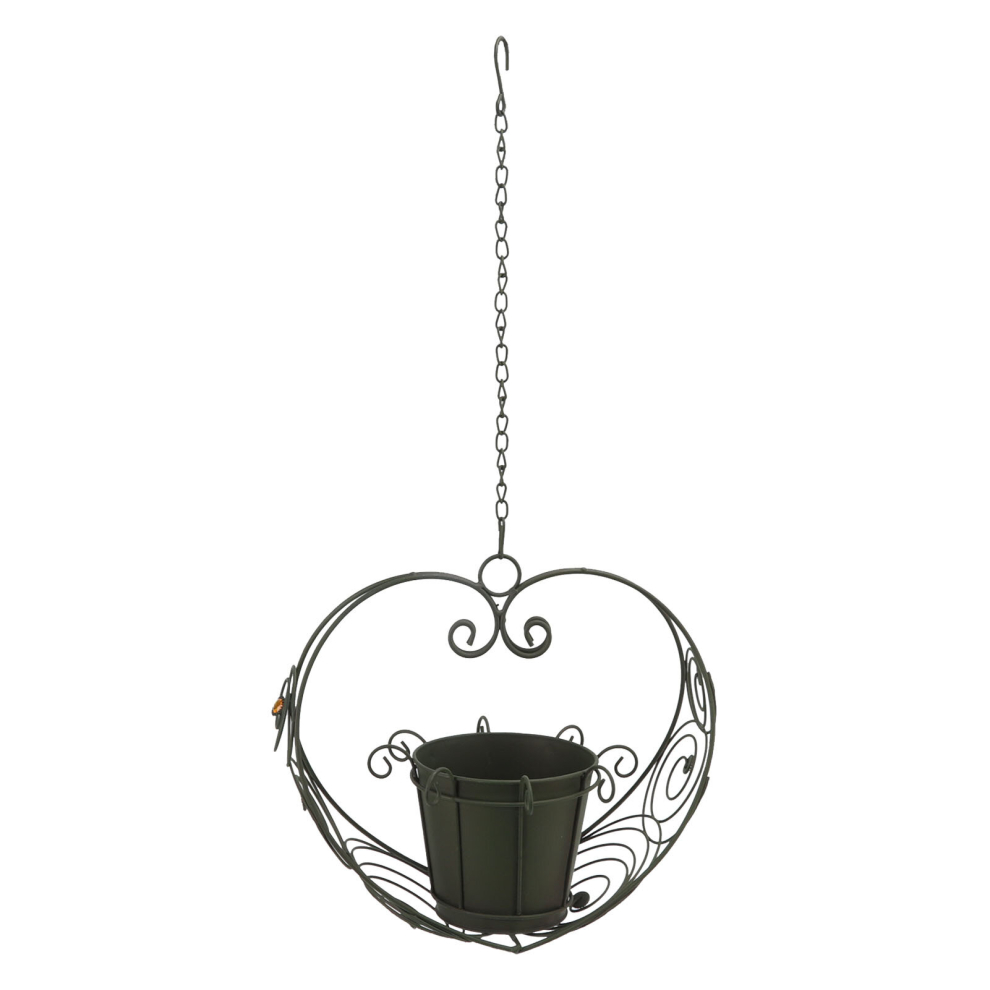 Hanging Baskets Flower Pot Iron Chain Hook Heart Shaped Hanging Plant Holder for Garden Courtyard Patio