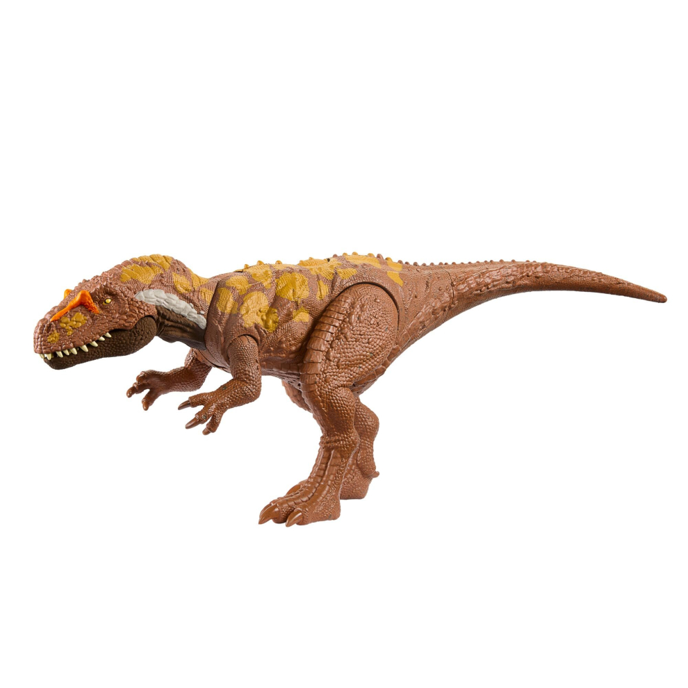 Jurassic World Wild Roar Megalosaurus Dinosaur Figure with Continuing Roar Sound & Attack Action, Posable Physical Toy & Digital Play, HTK73