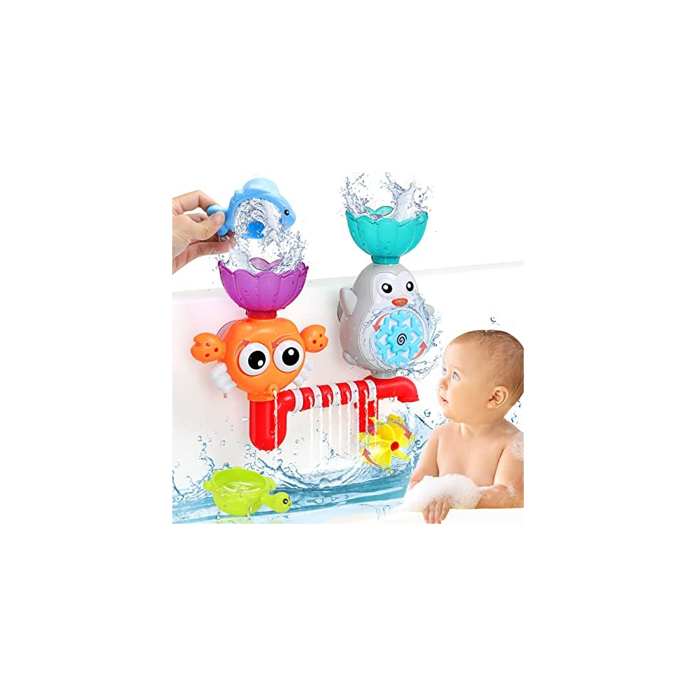 AIERRSON Baby Bath Toys Suction Toys,Preschool Kids Pinguine Water Toys with Suction Cups for Toddler Bath Toys, Educational Sensory Toys for 1+ Year