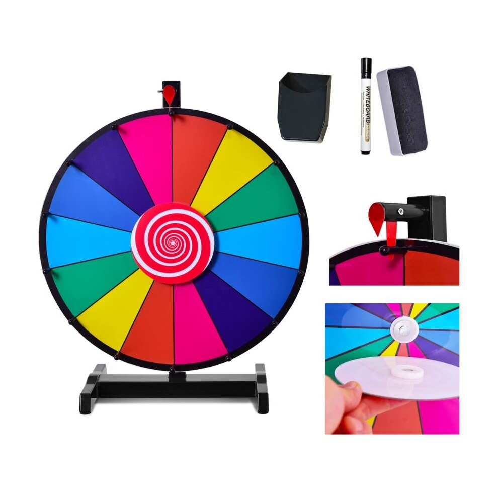 60cm Tabletop Spinning Wheel 24" Editable Colour Prize Wheel of Fortune