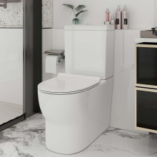 Close Coupled Toilet Pan & Soft Close WC Seat Dual Flush White Ceramic