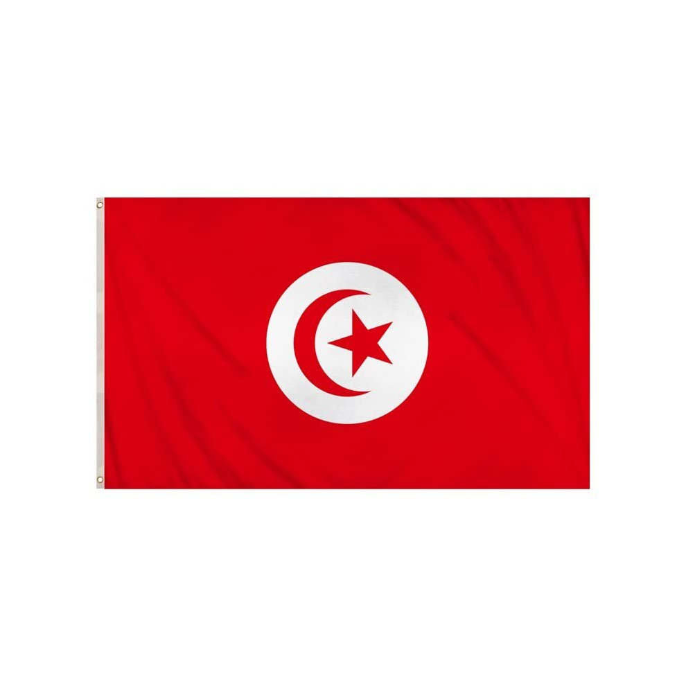 Bfcnmrown Tunisia Flag 5Ft X 3Ft Football Tournament Tunisian Supporters Flags With Eyelets For Hanging