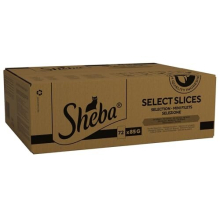 Sheba Select Slices in Gravy 72 Pouches, Adult Wet Cat Food, Poultry Selection, Megapack (72 x 85 g)