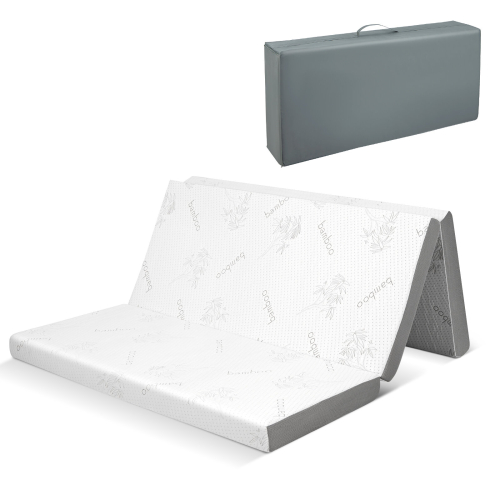 Casart 10 cm Double Size Gel Mattress Tri-fold Memory Foam Topper Cool