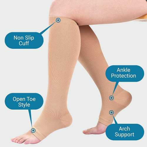 Medical Relief High knee Compression Socks Flight Stockings SupportXXL 2