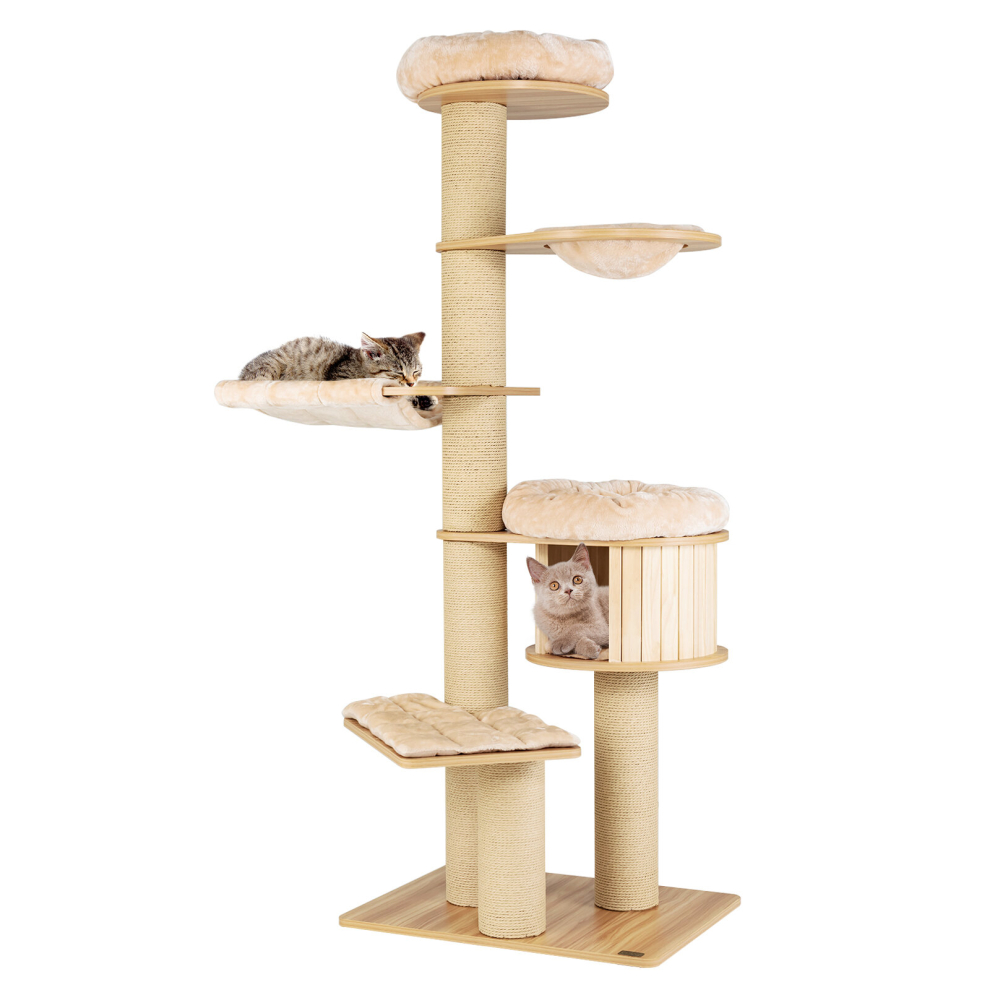 191 cm Cat Tower Multi-Storey Cat Tree Scratch Posts W/Condo & Top Perch