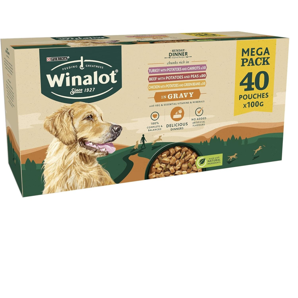 Winalot Sunday Dinner Mixed in Gravy Wet Dog Food 40x100g