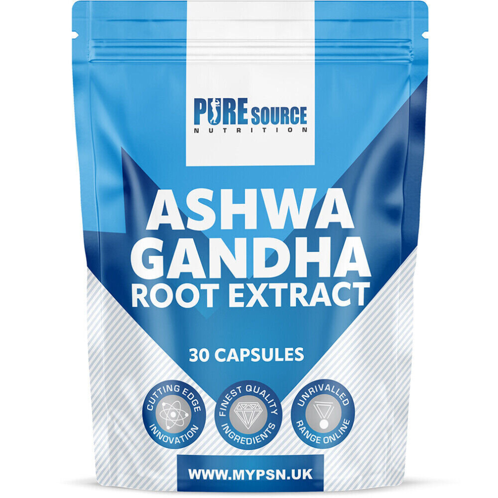 Pure Source Nutrition (30 Capsules) Ashwagandha Extract 850Mg Capsules Organic Psn