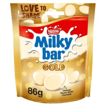 3 x Milkybar Gold Caramel Flavour White Chocolate Sharing Bag 86g