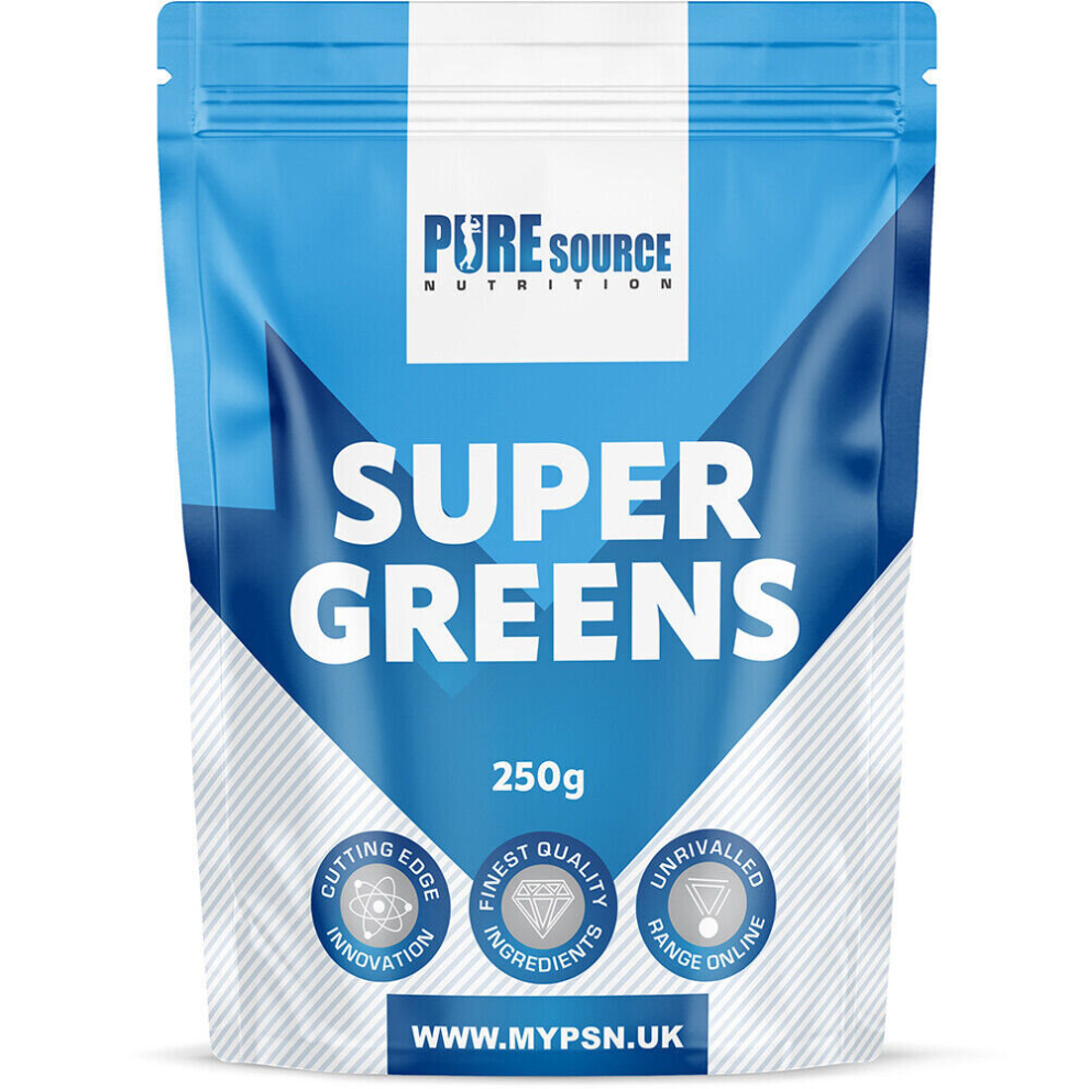 Pure Source Nutrition (250G) Super Greens Powder Vegan Gluten Gmo Free Natural