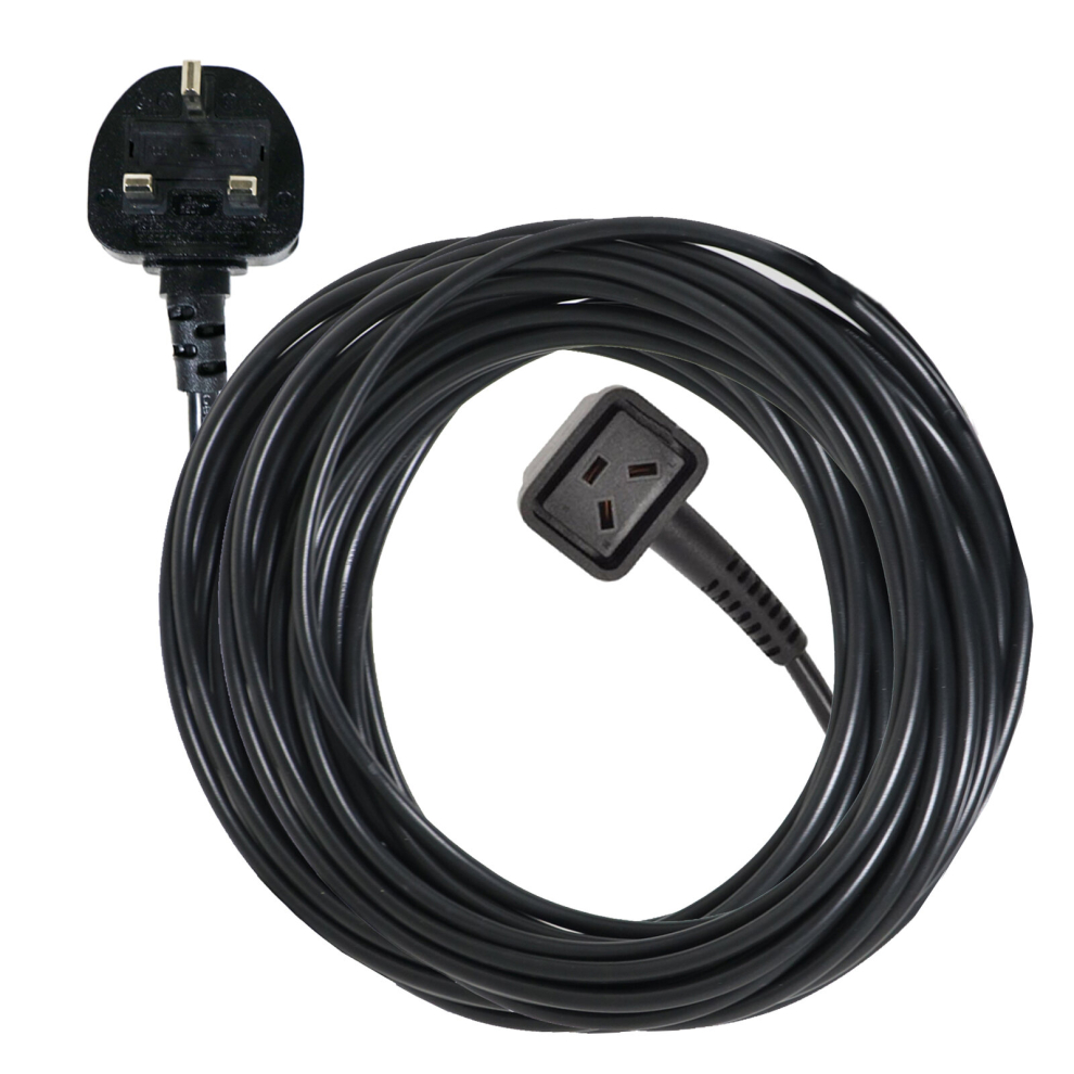 Spares2go Mains Cable Power Lead & Uk Plug For Numatic Vacuum Cleaners (12 Metres, 3 Pin)