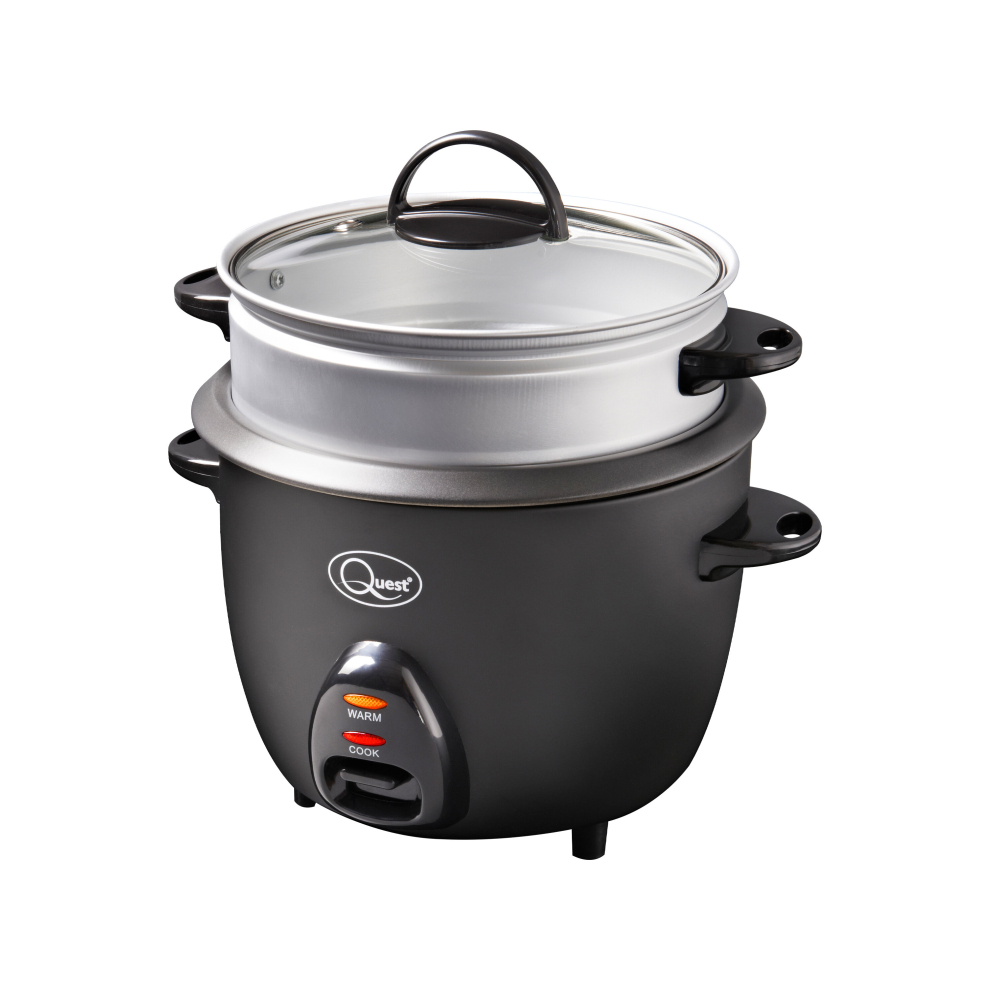 (1L) Quest 2-in-1 Black Rice Cookers & Steamers / 2 Sizes