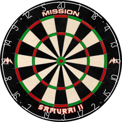 MISSION Darts Set with Stand - Mission Samurai 2 Dartboard + Black Surround 1