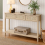 Living And Home 3 Drawer Rustic Wooden Console Table with Bottom Shelf 1