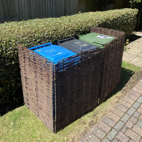 Living And Home Trash Can Fence Wicker Privacy Fence