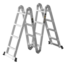 Folding Step Ladder 15.4FT Multipurpose Ladder with Platform 14 in 1 Folding Aluminium Extension Ladders