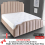(Small Double-4ft, Blue Plush) Modern Designer Panel Bed Frame Plush Velvet with Mattress 2