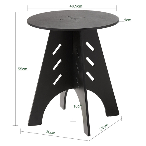 SoBuy HFBT01-SCH, Round Side Table Coffee Table Sofa Side Table,Black 2