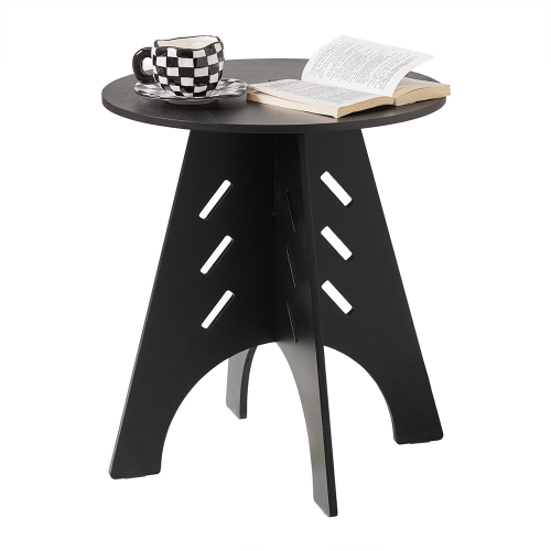 SoBuy HFBT01-SCH, Round Side Table Coffee Table Sofa Side Table,Black