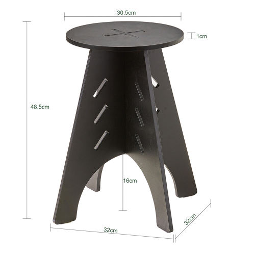 SoBuy HFBT01-K-SCH,Round Side Table Coffee Table Sofa Side Table,Black 2
