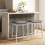 Casart Set of 2 Bar Stools Counter Height Dining Chair Upholstered Pub Stool 24" 3