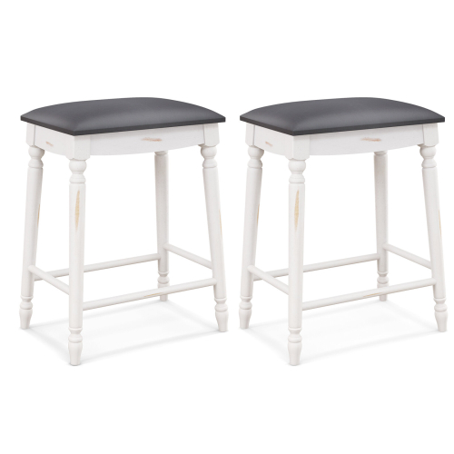 Casart Set of 2 Bar Stools Counter Height Dining Chair Upholstered Pub Stool 24"