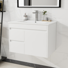 750mm Bathroom Vanity Unit & Ceramic Basin Wall Hung Storage Cabinet