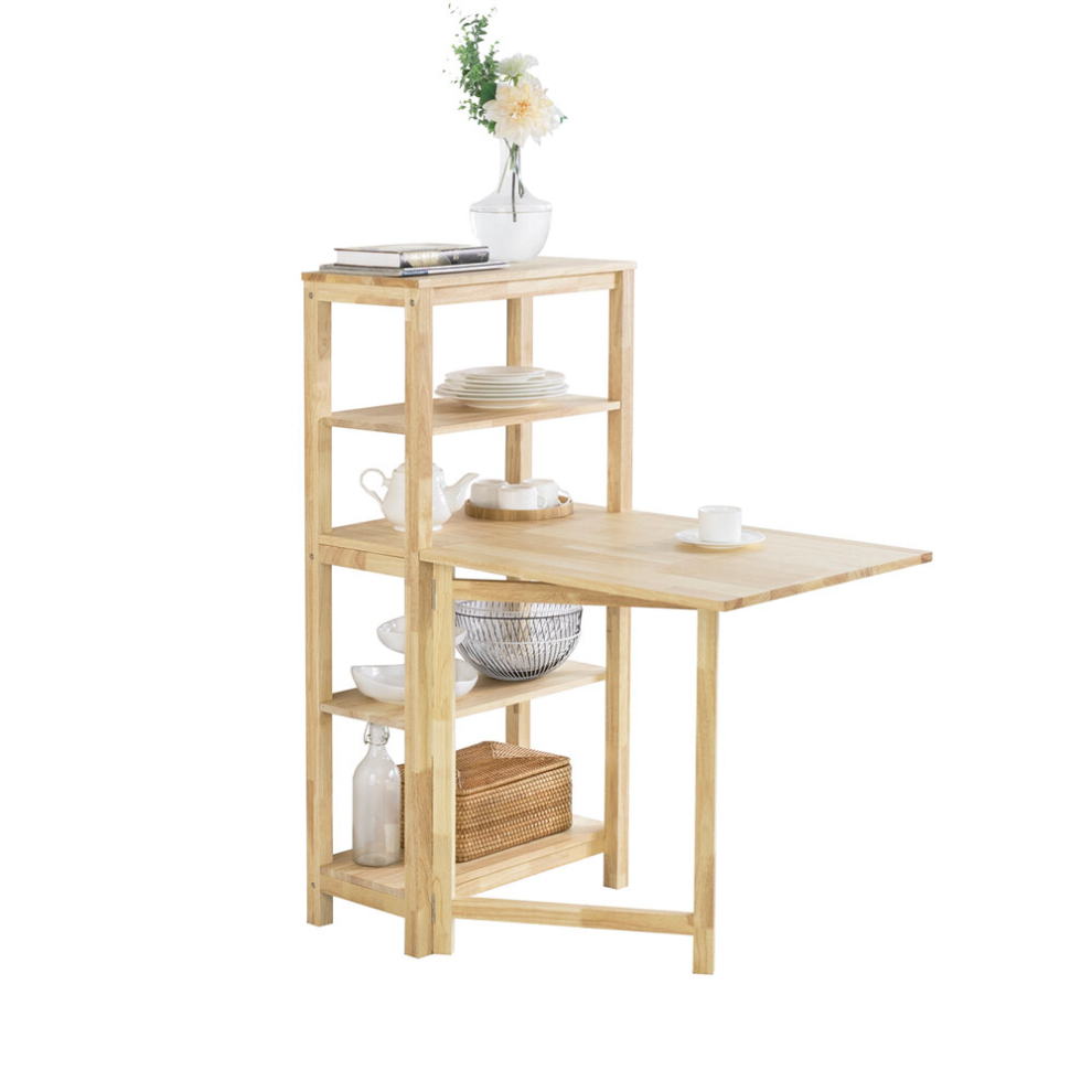 SoBuy FWT70-N,Folding Dining Table Dining Room Rubber Wood Table