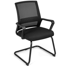 Meeting Office Chairs Mid-Back Mesh Guest Chair w/Lumbar Support