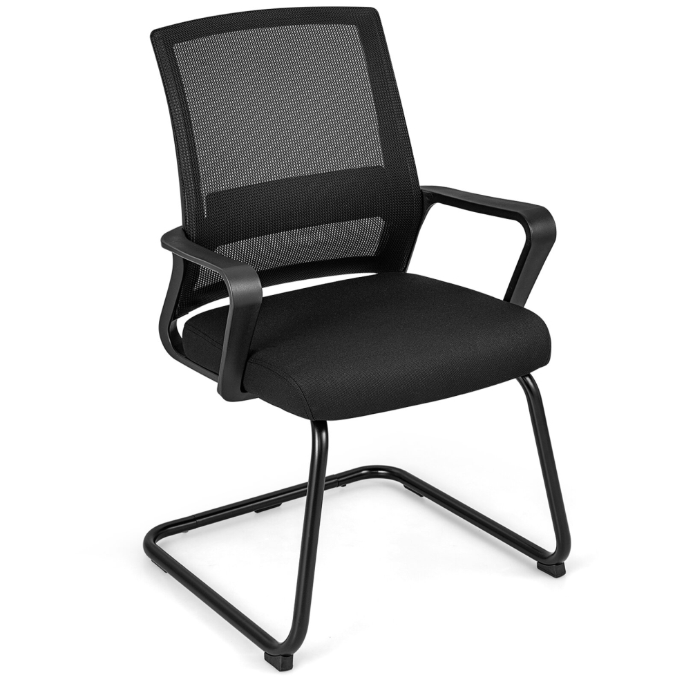 Meeting Office Chairs Mid-Back Mesh Guest Chair w/Lumbar Support