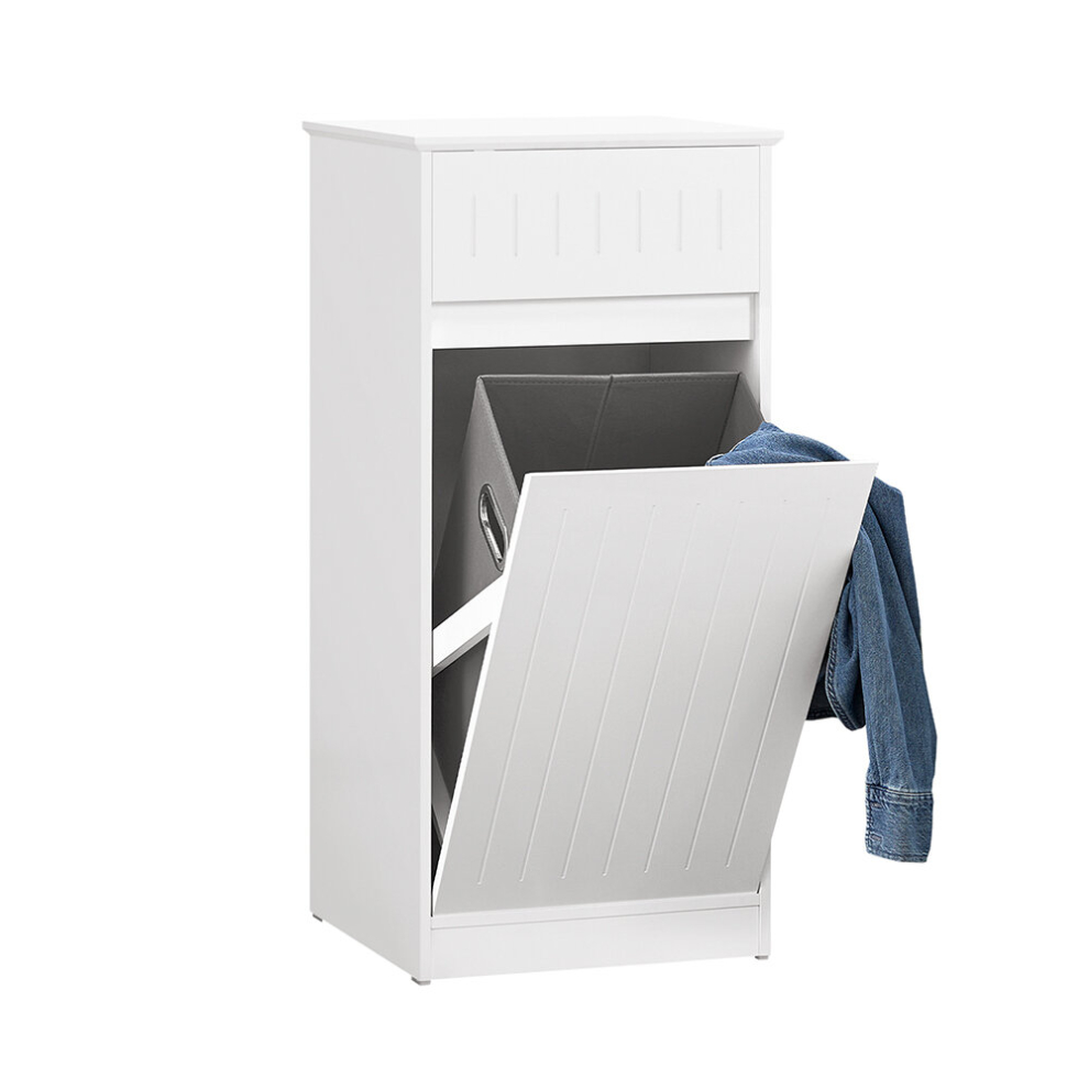 SoBuy BZR110-W, Laundry Cabinet Laundry Chest Bathroom Storage Cabinet