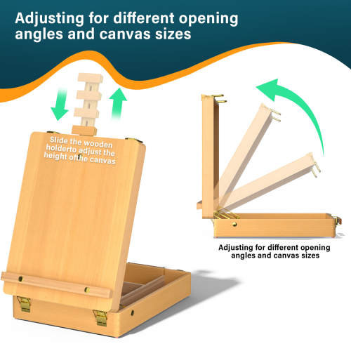 Wooden Table Box Easel, Adjustable Easel Wood Table Sketch Box Easels 1