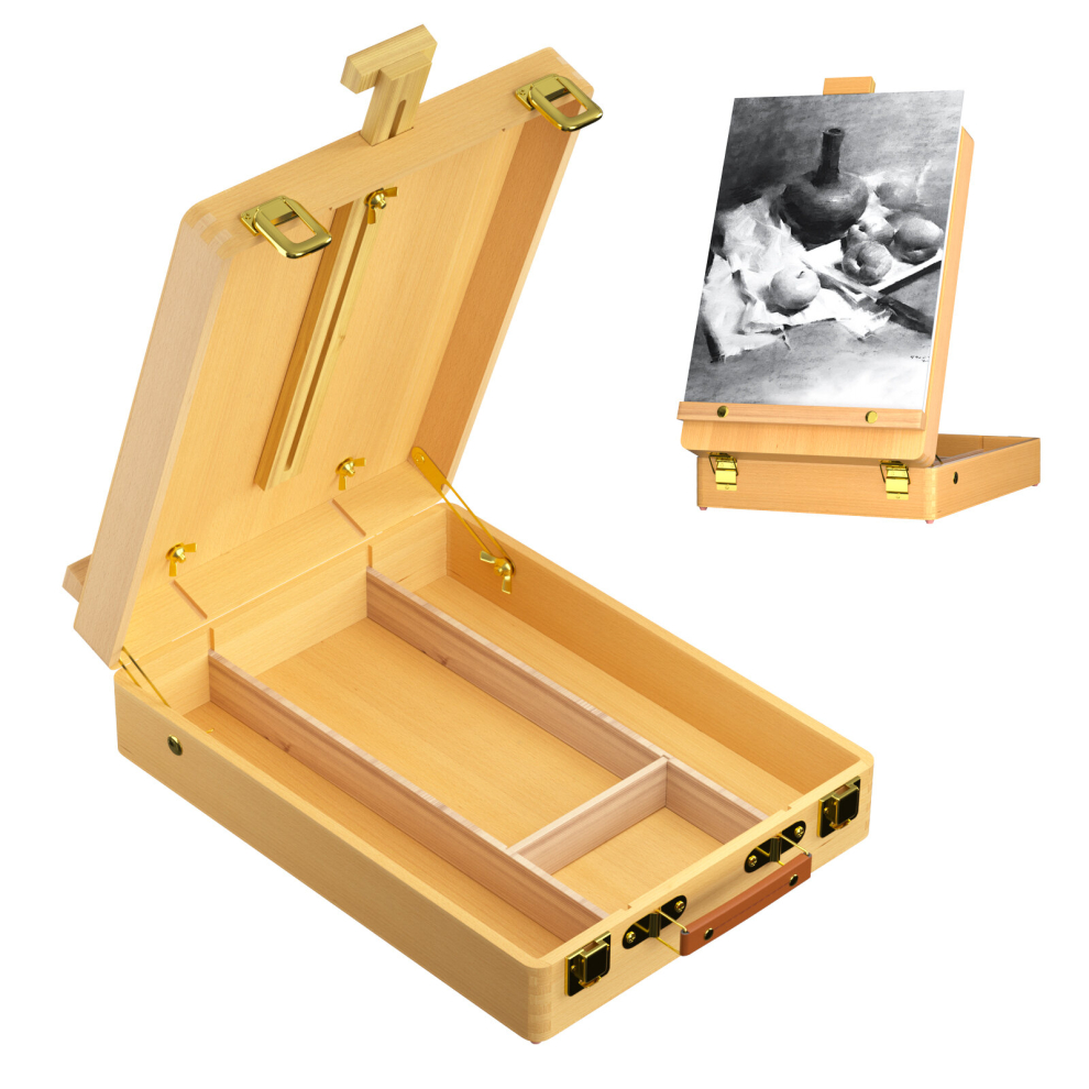 Wooden Table Box Easel, Adjustable Easel Wood Table Sketch Box Easels