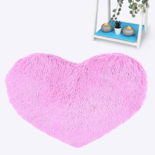 (Pink) Love Heart Rugs Soft Fur Bedroom Floor Carpet Cuddles Mats
