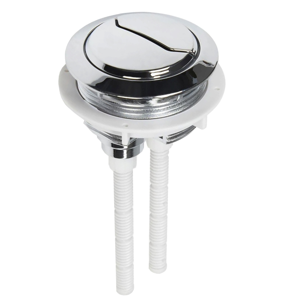 Toilet Dual Flush Button 48mm WC Cistern Chrome Plated 110mm Double Push Rod Kit