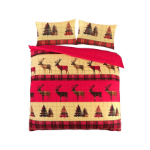 (Red, Super King) Stag Duvet Cover 100% Flannelette Brushed Cotton Thermal Duvet Cover Bedding Set