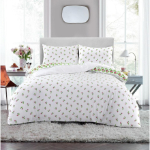 (Lilac, Double) Rosebud Floral Duvet Cover Flannelette 100% Brushed Cotton Thermal Duvet Cover Set