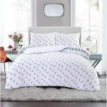 (Blue, Single) Rosebud Floral Duvet Cover Flannelette 100% Brushed Cotton Thermal Duvet Cover Set