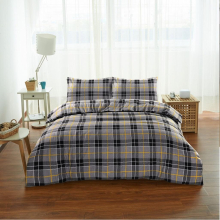 (Grey, Super King) Tartan Duvet Cover Set Thermal Flannelette 100% Brushed Cotton Checked Bedding set