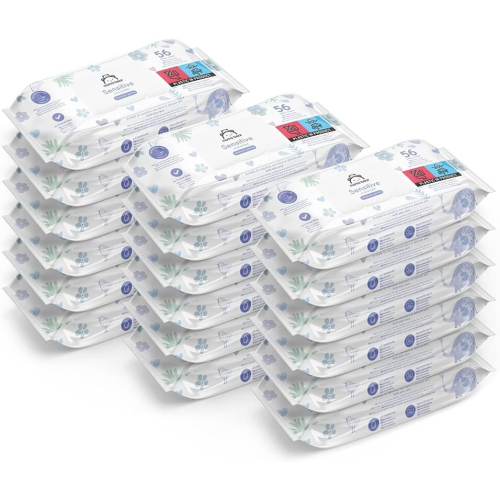 MAMA BEAR Sensitive Unscented Baby Wipes 1008 Count 18 Packs of 56