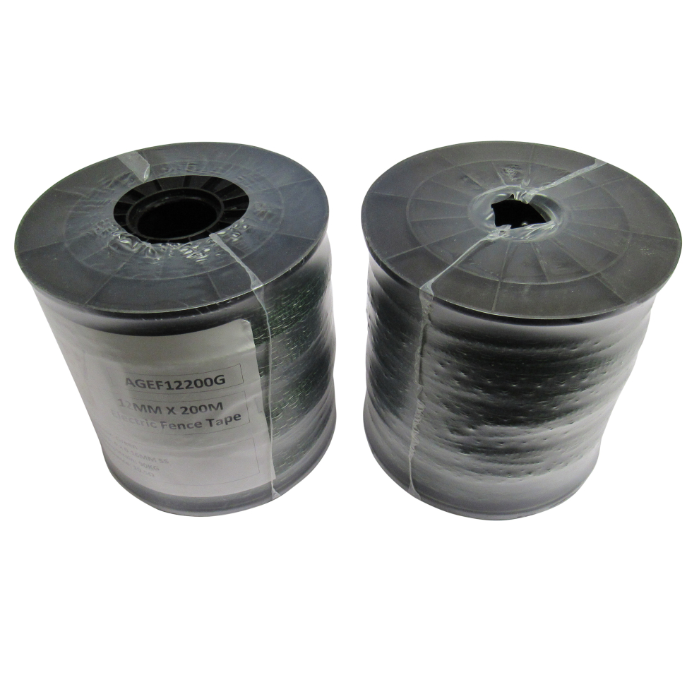 Electric Fence Tape Poly Fencing 12MM x 200M X2 (Electrified Green)