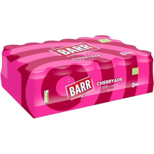 BARR since 1875, 24 Pack Cherryade, Zero No Sugar Cherry Flavoured Fizzy Drink Cans "Fizzingly Fun" - 24 x 330ml Cans