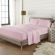 (Pink, Double) Extra Deep Flannelette Fitted Sheet 100% Brushed Cotton 40cm Deep Fitted Bed Sheet