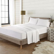 (White, King) Extra Deep Flannelette Fitted Sheet 100% Brushed Cotton 40cm Deep Fitted Bed Sheet