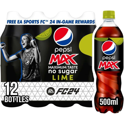 Pepsi Pepsi Max Lime, 500ml (Pack of 12)