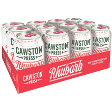 Cawston Press Sparkling Rhubarb Blended Fizzy Drink with Pressed Apple Juice, 330ml x12 | Gluten Free, Vegan, No Added Sugar | Fizzy Drink