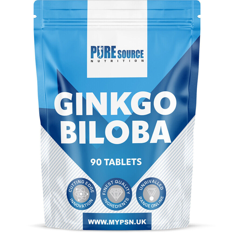 Pure Source Nutrition (90 Tablets) Ginkgo Biloba 6000Mg Tablets Memory & Focus Vegan
