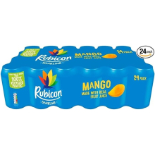 Rubicon 24 Pack Sparkling Mango Flavoured Fizzy Drink with Real Fruit Juice Handpicked Fruits for a Temptingly Intense Taste 24 x 330ml Cans