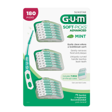 GUM Soft-Picks Advanced, Mint, 180 Count - Floss Picks