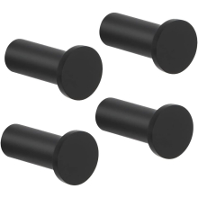 SAYAYO Pack of 4 Black Coat Hooks Wall Mounted SUS304 Stainless Steel Door Hooks Hanging Towels Wall Hooks Bathroom Heavy Duty EGOY001Y/B/4P